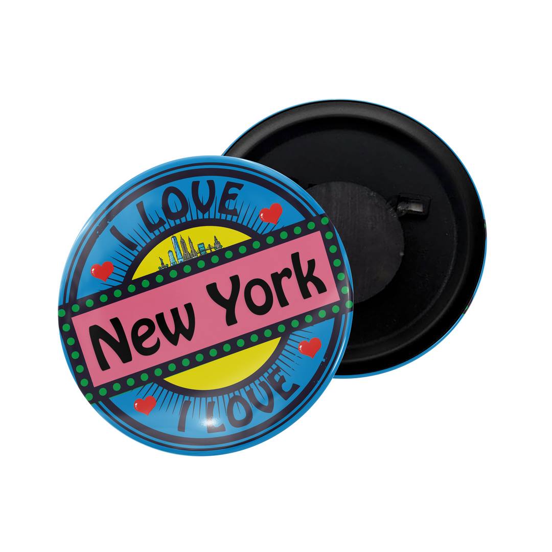 dhcrafts Fridge Magnet Multicolor I Love New York Glossy Finish Design Pack of 1 (58mm)